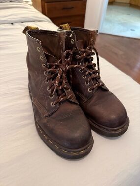 Dr. Martens Brown Leather Combat Boots